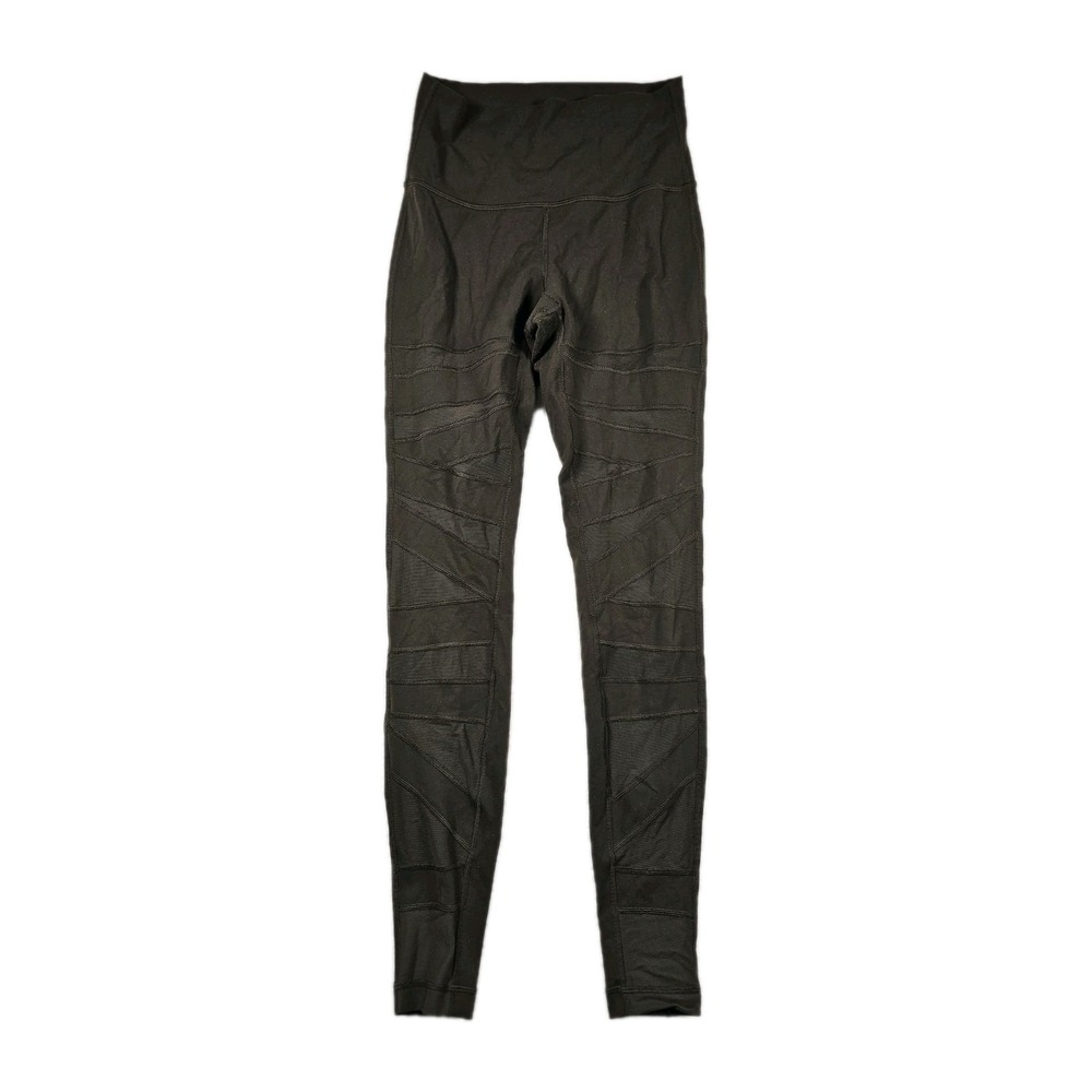 Lululemon‎ Mesh Moto Leggings Womens Size 6 Olive Green High Rise Yoga Pants